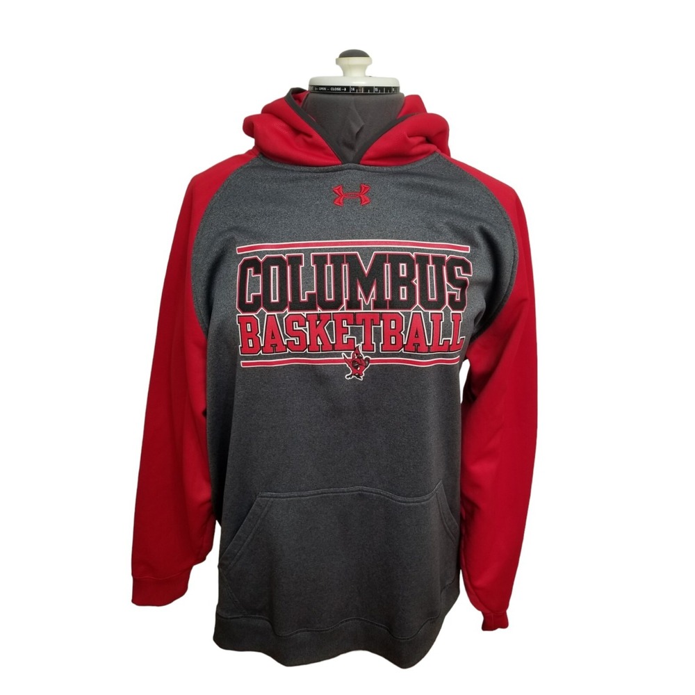 Under Armour Columbus Basketball Pullover Men's Jacket Red gray Size XL